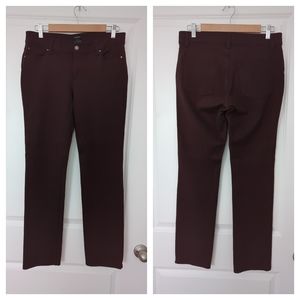 Ann Taylor Modern Fit Seasonless Stretch Trouser Pant Burgundy size 8